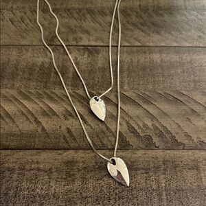 Banana Republic Silver Double Drop Necklace